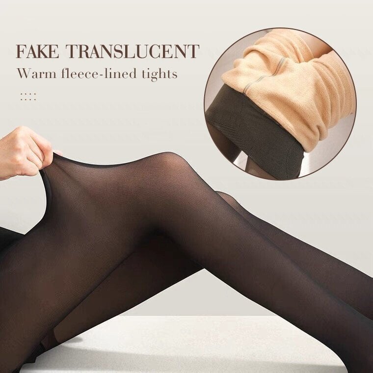 🔥LAST DAY 50% OFF🔥 Flawless Legs Fake Translucent Warm Plush Lined Elastic Tights