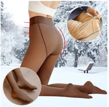 🔥LAST DAY 50% OFF🔥 Flawless Legs Fake Translucent Warm Plush Lined Elastic Tights