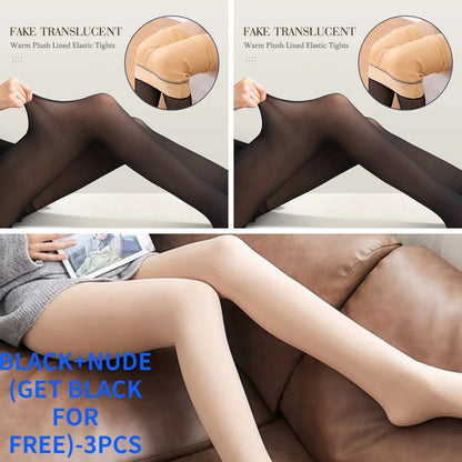 🔥LAST DAY 50% OFF🔥 Flawless Legs Fake Translucent Warm Plush Lined Elastic Tights